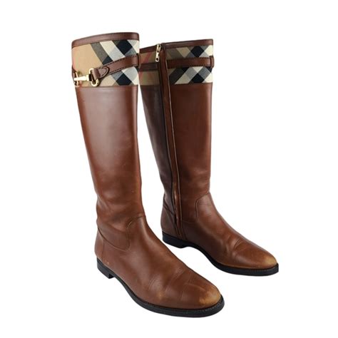 burberry brown check mapledene tall leather boots|Burberry Limited.